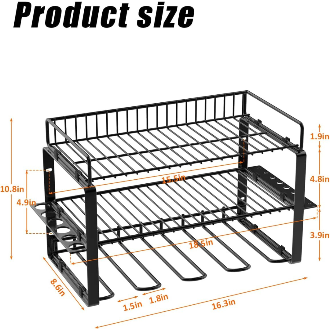 KingTool 3 Tier Wall Tool Organizer - 100LB Capacity