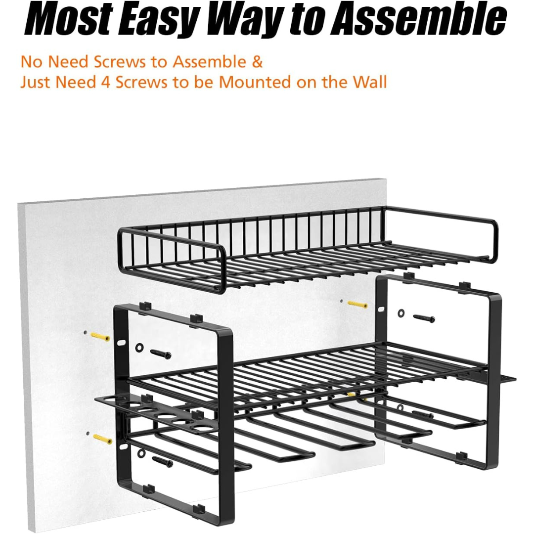 KingTool 3 Tier Wall Tool Organizer - 100LB Capacity