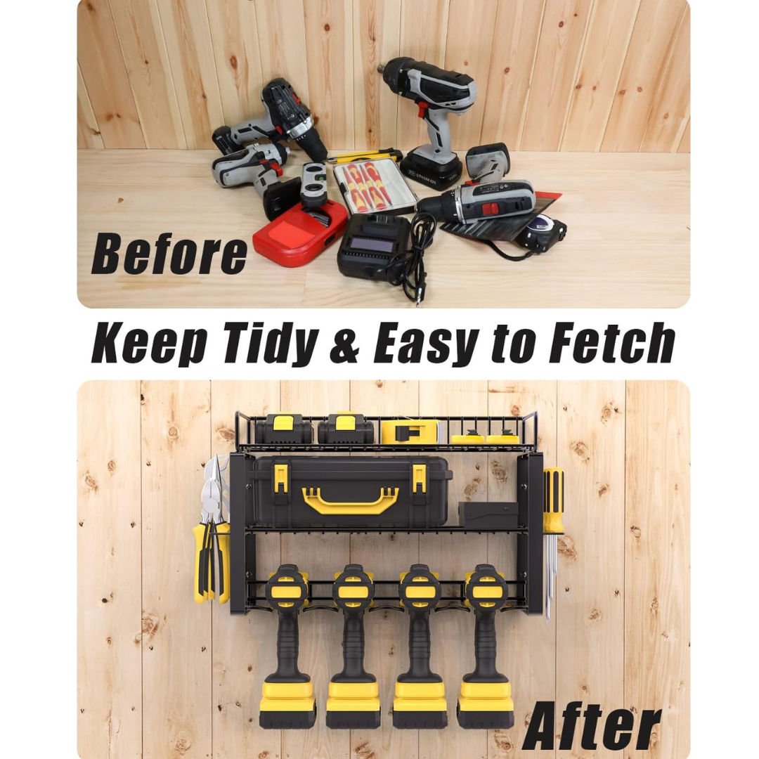 KingTool 3 Tier Wall Tool Organizer - 100LB Capacity