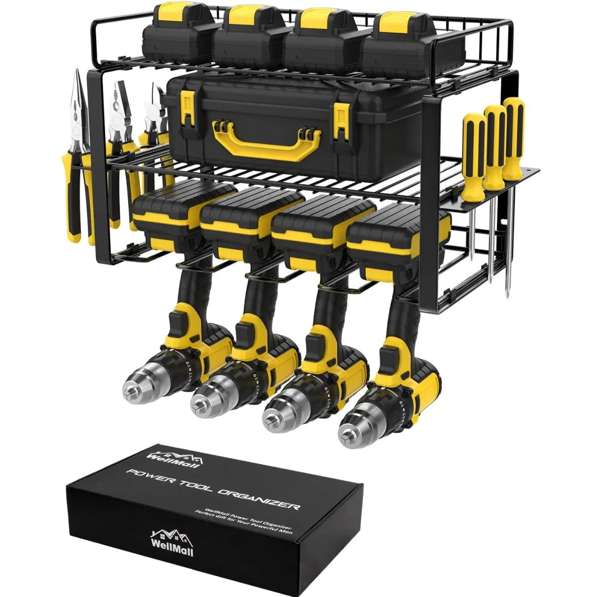 KingTool 3 Tier Wall Tool Organizer - 100LB Capacity