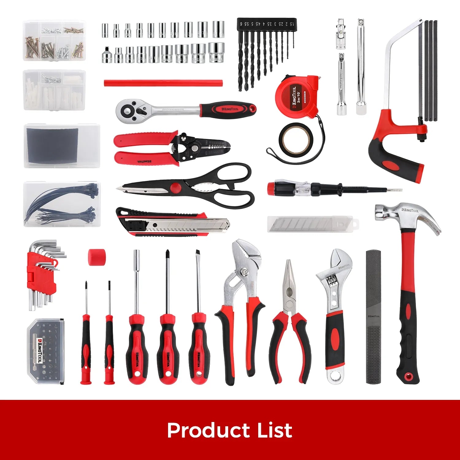 KingTool 325 PCS Home Tool Kit with 3 Layer Storage Case