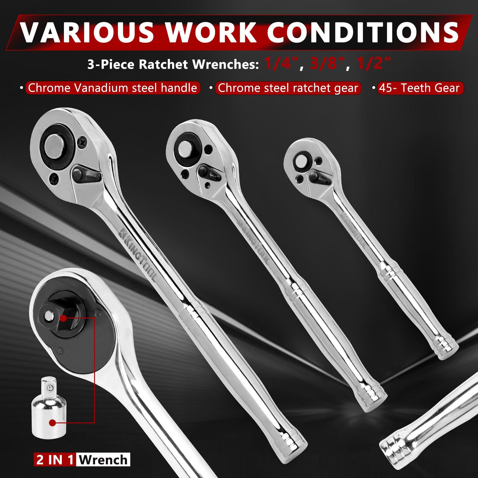 KingTool 408 PCS Mechanic Tool Set with Heavy Duty Case