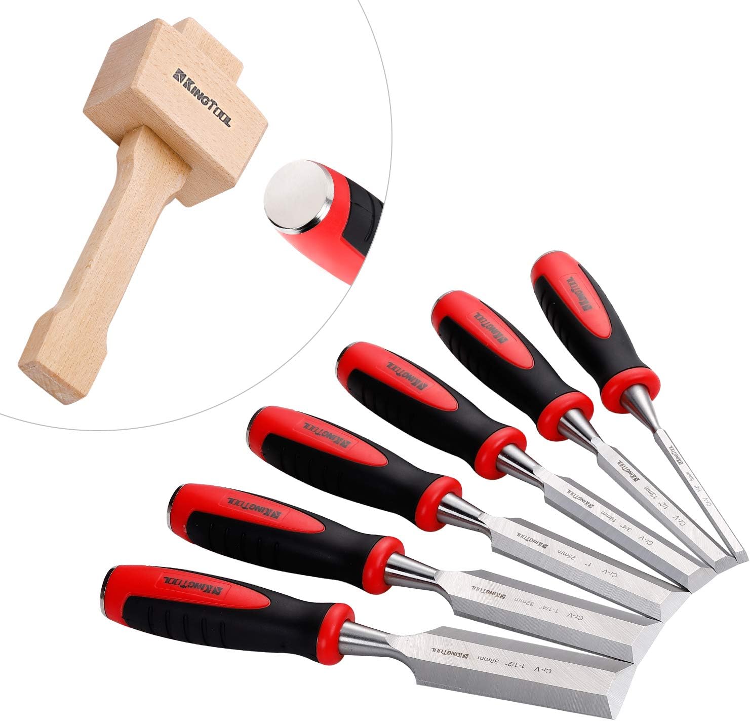 KingTool 87 PCS Woodworking Set - Cr-V Chisels Sharpening Tools