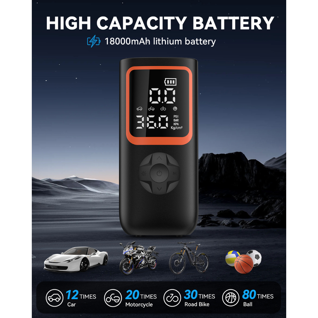 KingTool Portable Air Pump - 20000mAh, 150PSI for Cars & Inflatables