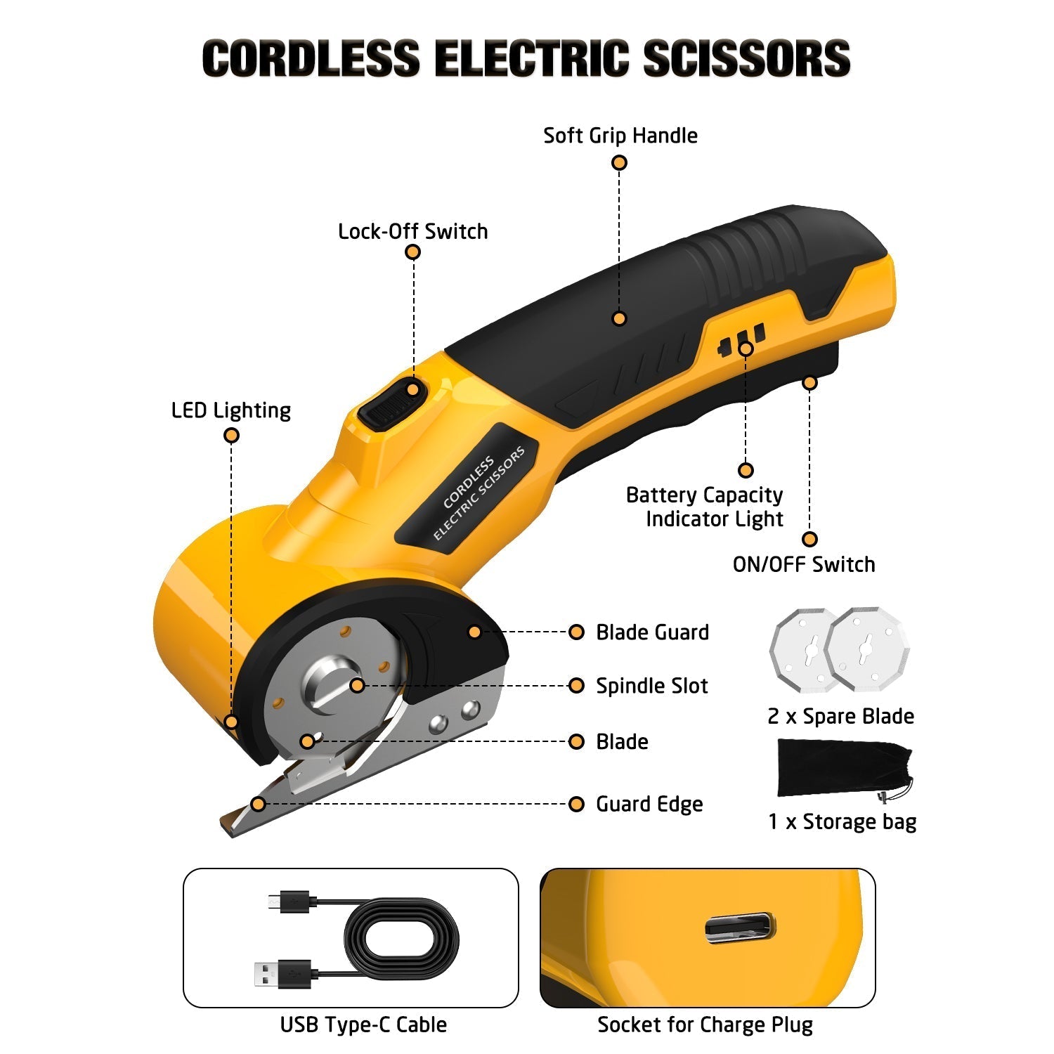 KingTool Cordless Cutter - Lightweight & USB Charging