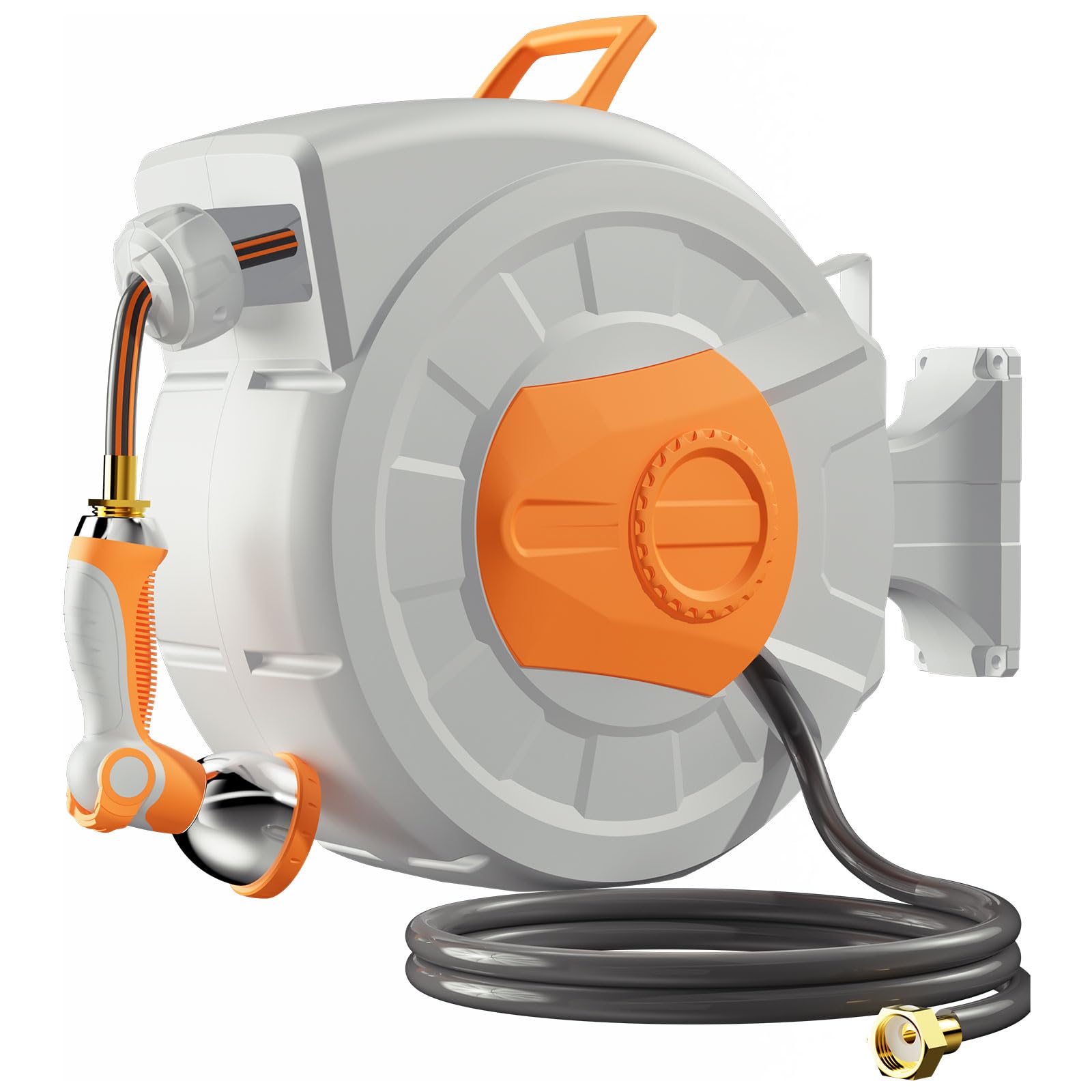 KingTool Retractable Garden Hose Reel - 100ft 1/2" Hose, 145 PSI