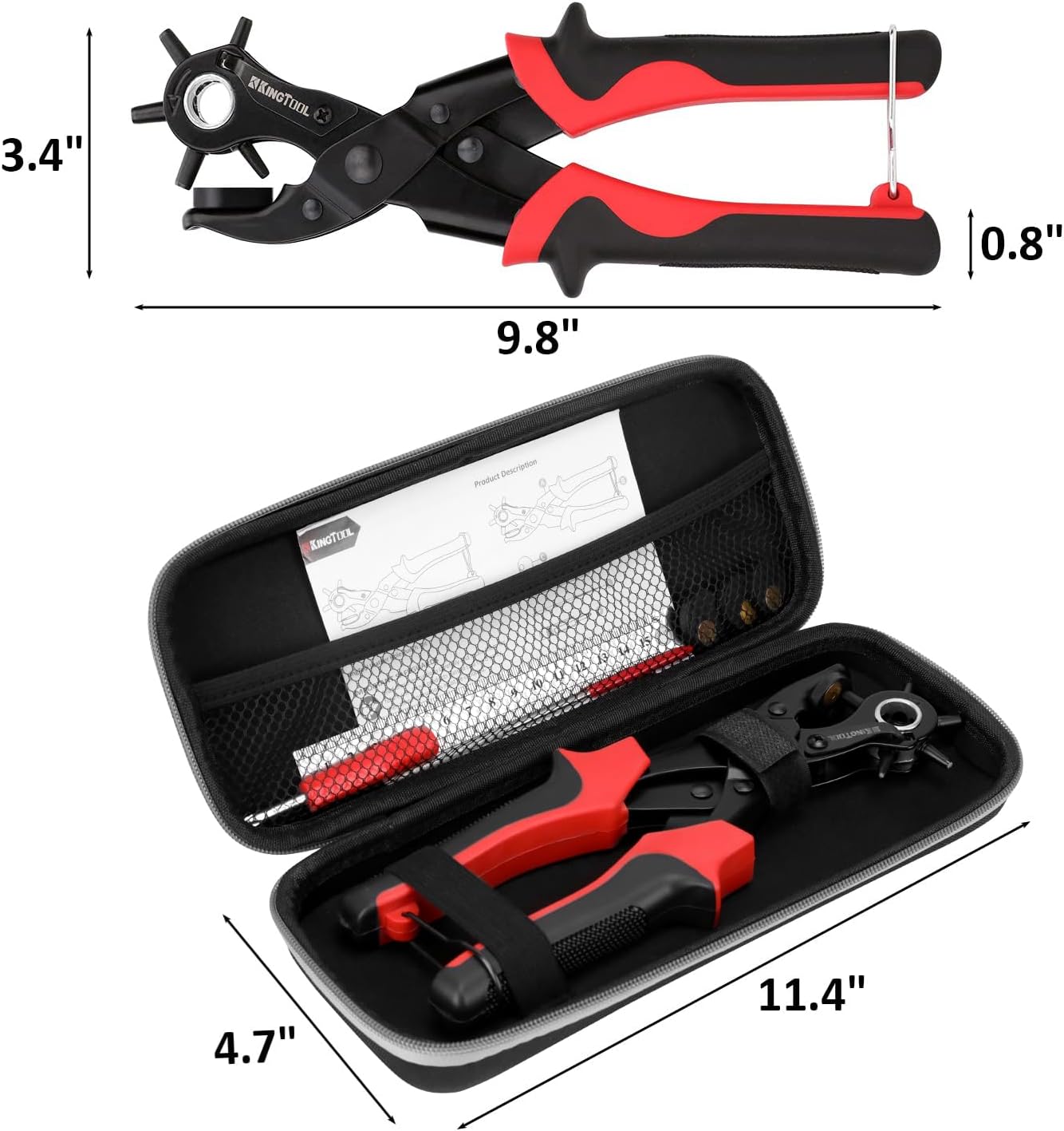 KingTool Leather Hole Punch Set - 6 Sizes
