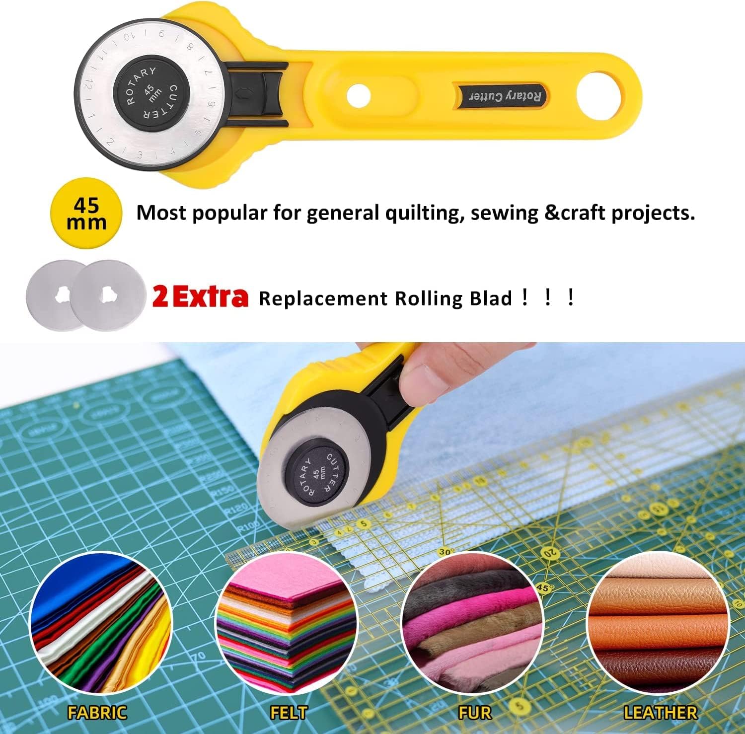 KingTool 78 PCS Sewing Kit - 45mm Rotary Cutter