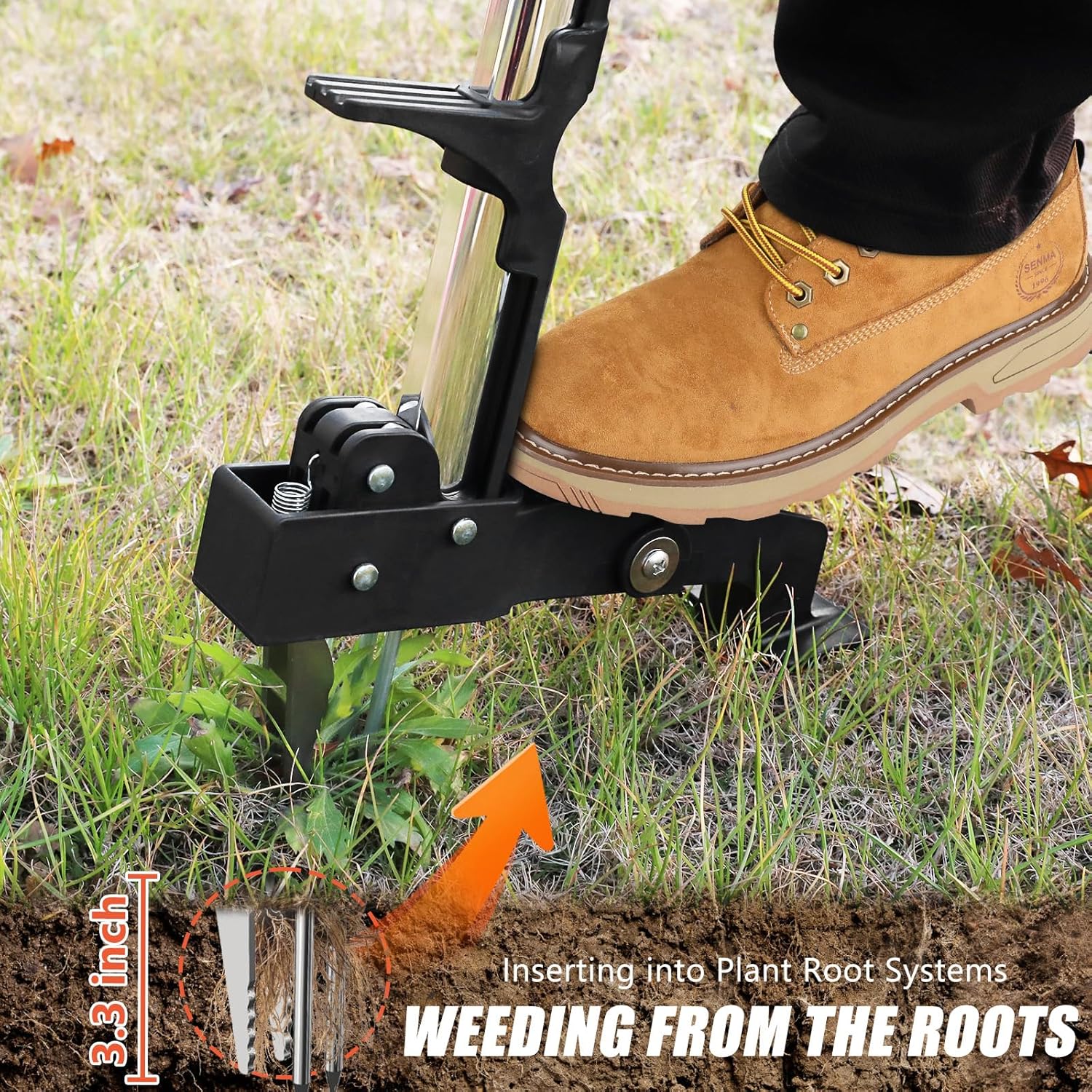 KingTool Weed Puller - Adjustable Handle Stainless Steel Claws